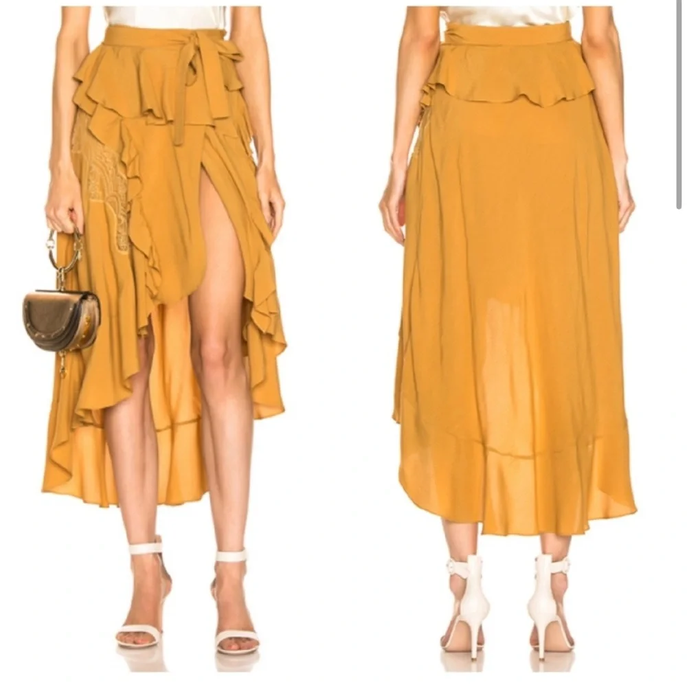 IRO Mustard Breathe Ruffle Skirt - Picture 3 of 12